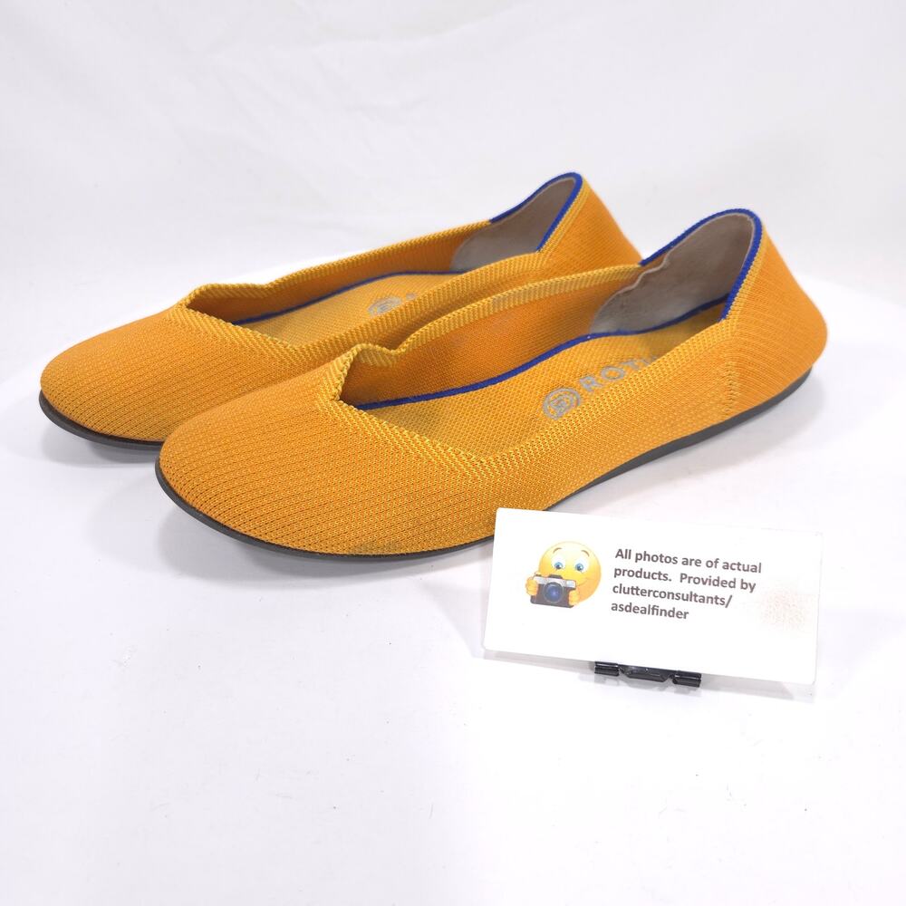 Rothys Casual Slip On Round Toe Ballet Flat Womens Size 12 Yellow